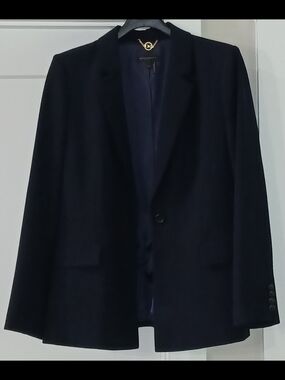 Donna Karan Navy Single-Button Blazer